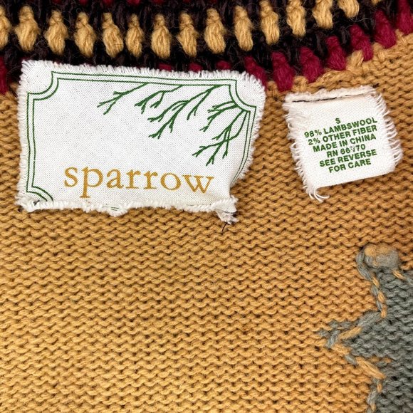 ANTHROPOLOGIE SPARROW YELLOW BRICK ROAD FLOAL SWEATER LONG CARDIGAN, WOOL SIZE S - Picture 8 of 8